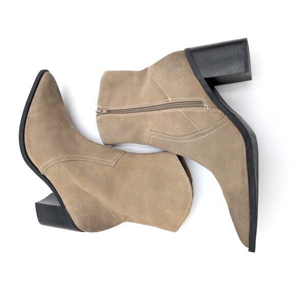 BP. Surina Western Pointed Toe Ankle Boots Side Zip Women's Tan Smoke Size 11M - Picture 6 of 10